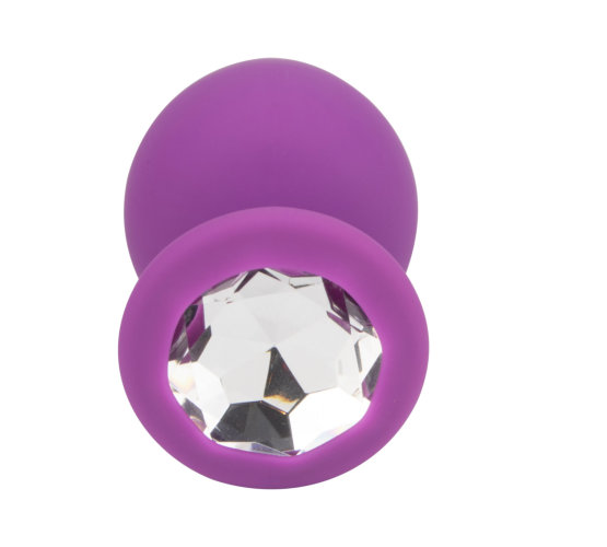Loving Joy Jewelled Silicone Butt Plug Purple Large