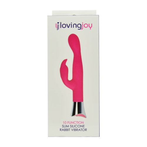 Loving Joy 10 Function Slim Silicone Rabbit Vibrator Pink Loving Joy 10 Function Slim Silicone Rabbit Vibrator Pink