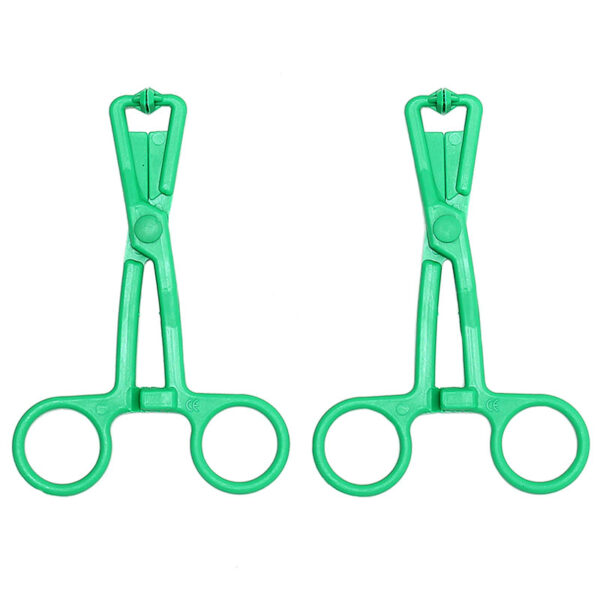 Green Scissor Nipple Clamps With Metal Chain - Image 2