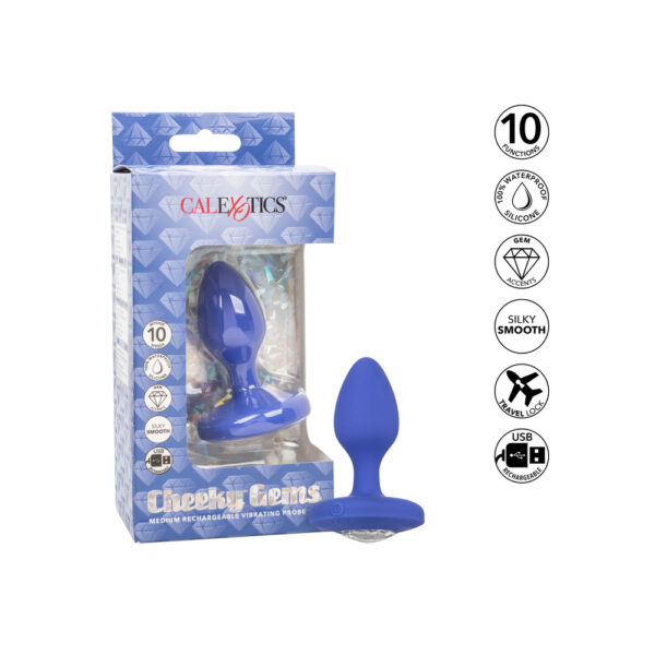 Cheeky Gems Medium Rechargeable Vibrating Butt Plug - Image 4